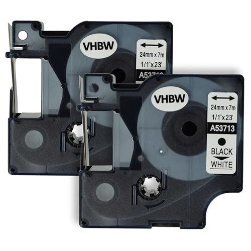 vhbw 2x Schriftband-Kassette Ersatz für Dymo D1, 53713 für Etiketten-Drucker 7m x 24mm Schwarz auf Weiß vhbw 2x Schriftband-Kassette Ersatz für Dymo D1, 53713 für Etiketten-Drucker 7m x 24mm Schwarz auf Weiß von vhbw