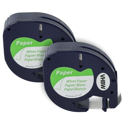 vhbw 2x Schriftband Kassette Patrone 12mm kompatibel mit Dymo LetraTag Plus 2000, LT-100H, LT-100T, XM Ersatz für 91200, S0721520. vhbw 2x Schriftband Kassette Patrone 12mm kompatibel mit Dymo LetraTag Plus 2000, LT-100H, LT-100T, XM Ersatz für 91200, S0721520. von vhbw