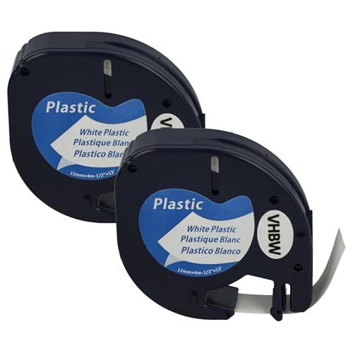 vhbw 2x Schriftband-Kassette Plastik kompatibel mit Dymo LetraTag LT-100H, 2000, LT-100T Etiketten-Drucker 12mm Schwarz auf Weiß, Kunststoff vhbw 2x Schriftband-Kassette Plastik kompatibel mit Dymo LetraTag LT-100H, 2000, LT-100T Etiketten-Drucker 12mm Schwarz auf Weiß, Kunststoff von vhbw
