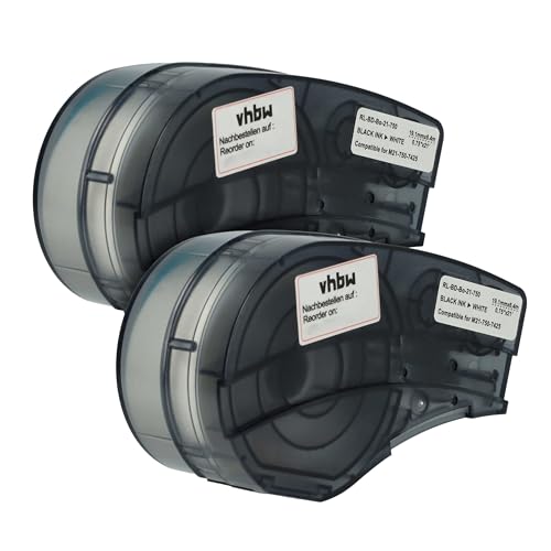 vhbw 2x Schriftband-Kassette kompatibel mit Brady M210, M210-LAB, M211 Etiketten-Drucker 6,4m x 19,05mm Schwarz auf Weiß, Polypropylen vhbw 2x Schriftband-Kassette kompatibel mit Brady M210, M210-LAB, M211 Etiketten-Drucker 6,4m x 19,05mm Schwarz auf Weiß, Polypropylen von vhbw