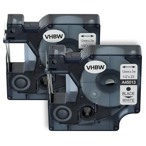 vhbw 2x Schriftband-Kassette kompatibel mit Dymo LabelMaker PC, PC2 Etiketten-Drucker 12mm Schwarz auf Weiß vhbw 2x Schriftband-Kassette kompatibel mit Dymo LabelMaker PC, PC2 Etiketten-Drucker 12mm Schwarz auf Weiß von vhbw