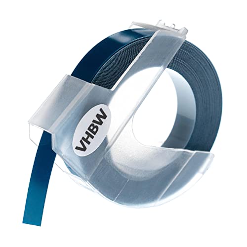 vhbw 3D Prägeband-Schriftband Kassette Ersatz für Dymo 0898240, S0898240 für Etiketten-Drucker 9mm weiß auf dunkelblau von vhbw