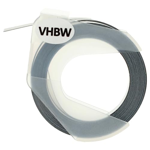 vhbw 3D Prägeband-Schriftband Kassette weiß auf schwarz kompatibel mit Dymo 1535, 1540, 1550, 1570, 1575, 1745, 1755, 1765 Etiketten-Drucker 9mm von vhbw