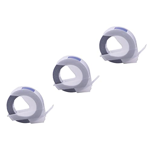 vhbw 3x 3D Prägeband-Schriftband-Kassette kompatibel mit Typo Clic Etiketten-Drucker 9mm Weiß auf Blau von vhbw