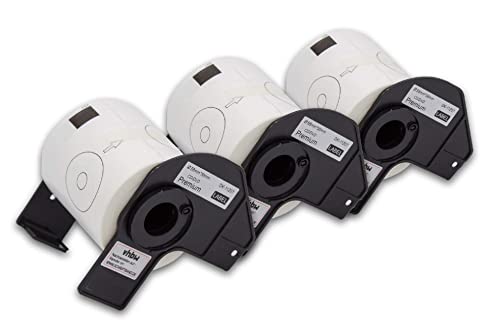 vhbw 3x Etiketten-Rolle mit Halter 58mm (100 Etiketten) kompatibel mit Brother PT QL-710W, QL-720, QL-700, QL-710 Etiketten-Drucker - Premium von vhbw