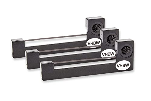 vhbw 3x Farbband Schriftband kompatibel mit Sharp EA 800 Series, EL 7000 Series, EL 7000, EL 7001 Nadeldrucker, Bondrucker - Schwarz von vhbw