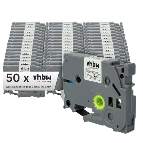 vhbw 50x Schriftband-Kassette Ersatz für Brother TZE-211, TZ-211 für Etiketten-Drucker 8m x 6mm Schwarz auf Weiß vhbw 50x Schriftband-Kassette Ersatz für Brother TZE-211, TZ-211 für Etiketten-Drucker 8m x 6mm Schwarz auf Weiß von vhbw