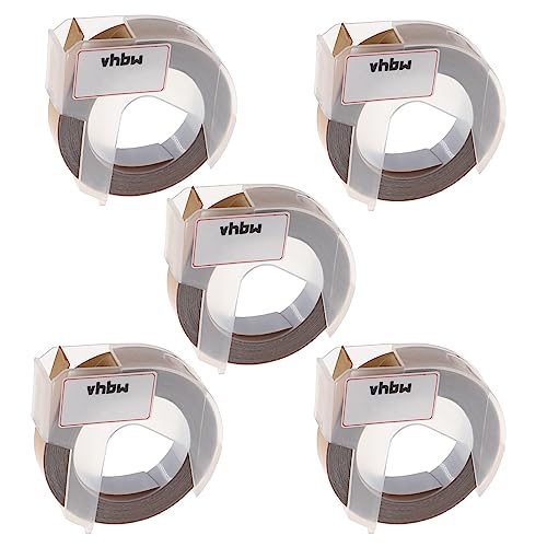 vhbw 5x 3D Prägeband-Schriftband-Kassette kompatibel mit Dymo Omega Etiketten-Drucker 9mm Weiß auf Gold vhbw 5x 3D Prägeband-Schriftband-Kassette kompatibel mit Dymo Omega Etiketten-Drucker 9mm Weiß auf Gold von vhbw
