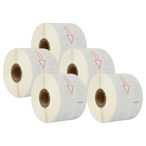 vhbw 5x Etiketten-Rolle 57mm x 32mm (1000 Etiketten) kompatibel mit Dymo LabelWriter LW400 Turbo, EL60 Turbo, LW400 Duo Etiketten-Drucker von vhbw
