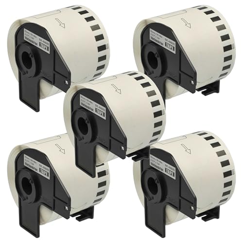 vhbw 5x Etiketten-Rolle mit Halter 62mm x 30,48m kompatibel mit Brother P-Touch QL-1050 Etiketten-Drucker - Selbstklebend, Wiederablösbar vhbw 5x Etiketten-Rolle mit Halter 62mm x 30,48m kompatibel mit Brother P-Touch QL-1050 Etiketten-Drucker - Selbstklebend, Wiederablösbar von vhbw