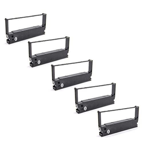 vhbw 5x Farbband Schriftband Ersatz für Epson ERC-32B, ERC-32, C43S015371 für Nadeldrucker, Bondrucker - Schwarz von vhbw