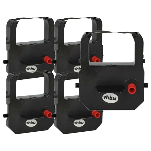vhbw 5x Farbband Schriftband kompatibel mit Bürk ZR310, TR-1000, K895, K800 / K875, BS175 Nadeldrucker, Bondrucker - Schwarz von vhbw