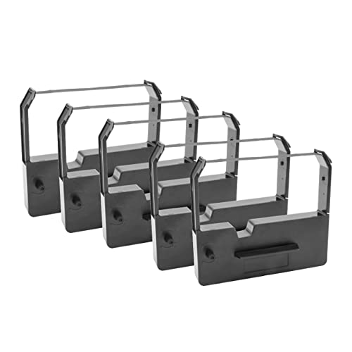 vhbw 5x Farbband Schriftband kompatibel mit Casio CR 4820, CR 4830 ER, CR 4830, CR 4820 ER, CR 7000 Nadeldrucker, Bondrucker - Schwarz von vhbw