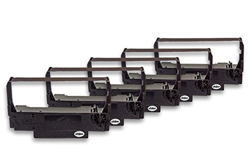 vhbw 5x Farbband Schriftband kompatibel mit Epson M 188 D, ERC 34, ERC 30, ERC 38, M 188 A, M 188 B Nadeldrucker, Bondrucker - Schwarz von vhbw