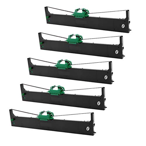 vhbw 5x Farbband Schriftband kompatibel mit Olivetti DM95, DM99, PR9, PR9+, PR9B Nadeldrucker, Bondrucker schwarz von vhbw