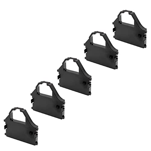 vhbw 5x Farbband Schriftband kompatibel mit Star Micronics LC 24-20, LC 24-200 Nadeldrucker, Bondrucker schwarz von vhbw