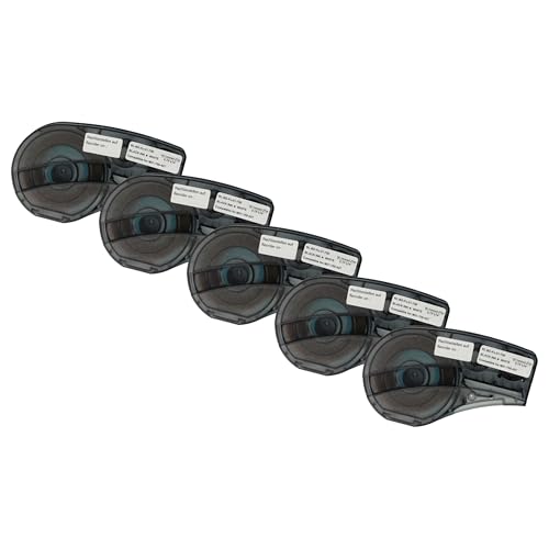 vhbw 5x Schriftband-Kassette Ersatz für Brady M21-750-427 für Etiketten-Drucker 19,05mm Schwarz auf Weiß, Vinyl von vhbw