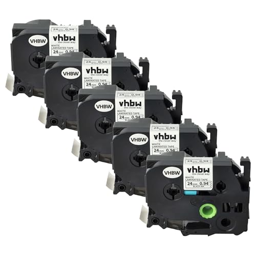 vhbw 5x Schriftband-Kassette Ersatz für Brother TZE-251, TZ-251 für Etiketten-Drucker 24mm Schwarz auf Weiß vhbw 5x Schriftband-Kassette Ersatz für Brother TZE-251, TZ-251 für Etiketten-Drucker 24mm Schwarz auf Weiß von vhbw