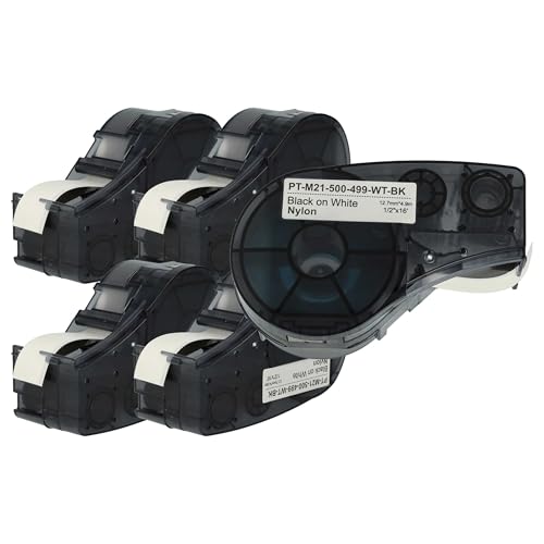 vhbw 5x Schriftband-Kassette kompatibel mit Brady BMP21-LAB, IDPAL, M210, LABPAL, BMP21 Plus Etiketten-Drucker 6,4m x 12,7mm Schwarz auf Weiß, Nylon vhbw 5x Schriftband-Kassette kompatibel mit Brady BMP21-LAB, IDPAL, M210, LABPAL, BMP21 Plus Etiketten-Drucker 6,4m x 12,7mm Schwarz auf Weiß, Nylon von vhbw