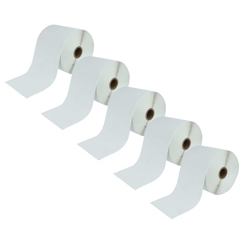 vhbw 5x Thermo-Etiketten-Rolle 101,5mm x 152mm (500 Etiketten) kompatibel mit TSC TTP-245C, TTP-343C Etiketten-Drucker - Selbstklebend von vhbw