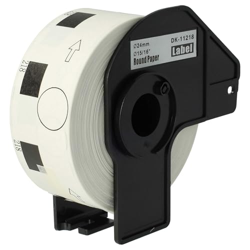 vhbw Etiketten-Rolle mit Halter 24mm (1000 Etiketten) kompatibel mit Brother PT QL720NW Etiketten-Drucker - Premium von vhbw
