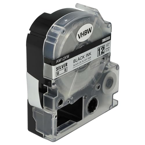 vhbw Kassette Patronen Schriftband 12mm silber kompatibel mit Epson LabelWorks LW-300, LW-400, LW-500, LW-900P Ersatz für LC-4SBE, SM12X, SM12XC. vhbw Kassette Patronen Schriftband 12mm silber kompatibel mit Epson LabelWorks LW-300, LW-400, LW-500, LW-900P Ersatz für LC-4SBE, SM12X, SM12XC. von vhbw
