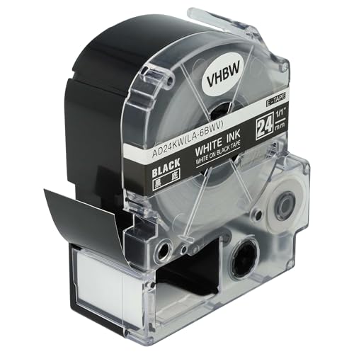 vhbw Kassette Patronen Schriftband 24mm kompatibel mit Epson LabelWorks LW-900P Ersatz für LC-6BWV, SD24KW. von vhbw