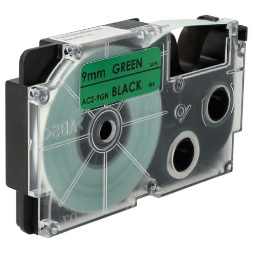 vhbw Kassette Patronen Schriftband 9mm kompatibel mit Casio KL-130, KL-200, KL-2000, KL-200E, KL-7200, KL-7400, KL-G2, KL-HD1 Ersatz für XR-9GN, XR-9GN1. von vhbw