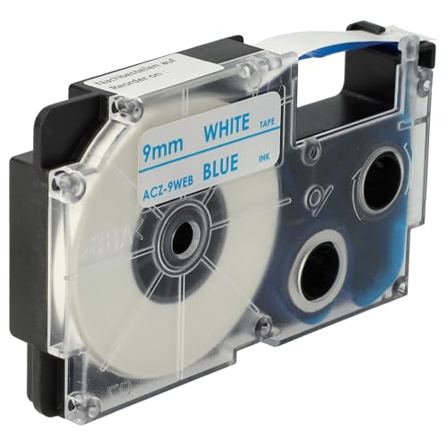 vhbw Kassette Patronen Schriftband 9mm kompatibel mit Casio KL-130, KL-200, KL-2000, KL-200E, KL-7200, KL-7400, KL-G2, KL-HD1 Ersatz für XR-9WEB, XR-9WEB1. von vhbw