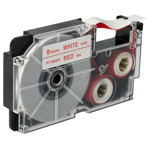 vhbw Kassette Patronen Schriftband 9mm kompatibel mit Casio KL-60, KL-120, KL-70E, KL-100E, KL-300, KL-750E, KL-780, KL-1500, KL-7000 Ersatz für XR-9WER, XR-9WER1. von vhbw