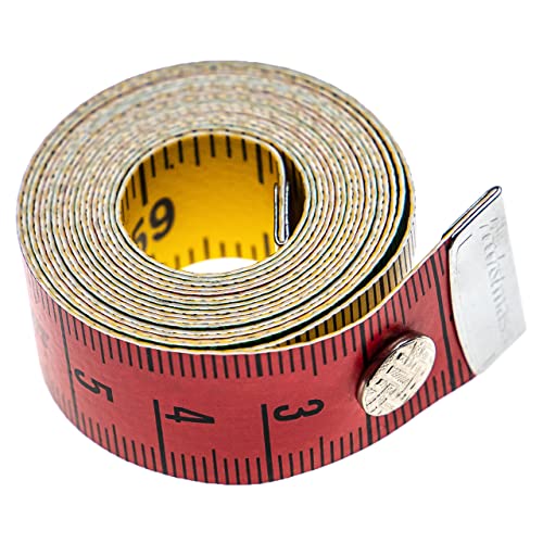 vhbw Schneidermaßband mit Druckknopf - Metermaß, 150 cm, 4-farbig, cm + inch Skala, flexibel von vhbw