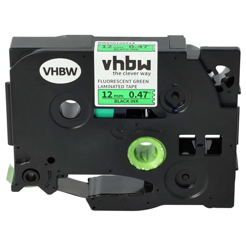 vhbw Schriftband-Kassette Ersatz für Brother TZ-D31, TZE-D31 für Etiketten-Drucker 8m x 12mm Schwarz auf Neon-Grün von vhbw