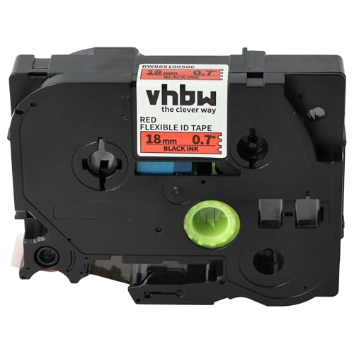 vhbw Schriftband-Kassette Ersatz für Brother TZ-FX441 für Etiketten-Drucker 8m x 18mm Schwarz auf Rot, Flexibel, Laminiert von vhbw