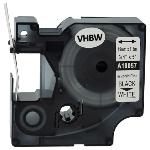 vhbw Schriftband-Kassette Ersatz für Dymo 18057 für Etiketten-Drucker Schwarz auf Weiß, Schrumpfschlauch-Kassette, 19 mm vhbw Schriftband-Kassette Ersatz für Dymo 18057 für Etiketten-Drucker Schwarz auf Weiß, Schrumpfschlauch-Kassette, 19 mm von vhbw