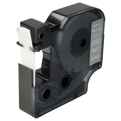 vhbw Schriftband-Kassette Ersatz für Dymo D1, 45020 für Etiketten-Drucker 7m x 12mm Weiß auf Transparent vhbw Schriftband-Kassette Ersatz für Dymo D1, 45020 für Etiketten-Drucker 7m x 12mm Weiß auf Transparent von vhbw