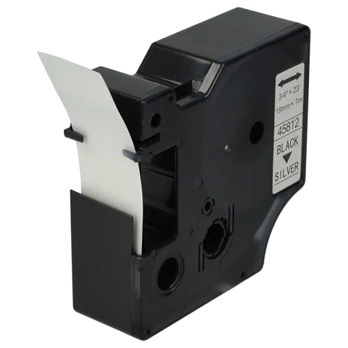 vhbw Schriftband-Kassette Ersatz für Dymo 45812, D1 für Etiketten-Drucker 19mm Schwarz auf Silber vhbw Schriftband-Kassette Ersatz für Dymo 45812, D1 für Etiketten-Drucker 19mm Schwarz auf Silber von vhbw
