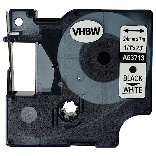 vhbw Schriftband-Kassette Ersatz für Dymo 53713, D1 für Etiketten-Drucker 24mm Schwarz auf Weiß von vhbw