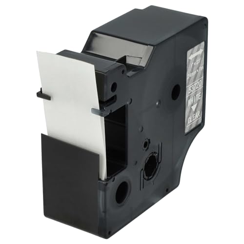 vhbw Schriftband-Kassette Ersatz für Dymo 53720, D1 für Etiketten-Drucker 24mm Weiß auf Transparent von vhbw