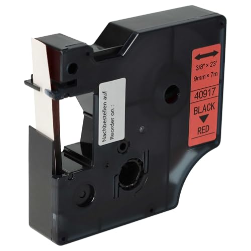 vhbw Schriftband-Kassette Ersatz für Dymo D1, 40917 für Etiketten-Drucker 7m x 9mm Schwarz auf Rot vhbw Schriftband-Kassette Ersatz für Dymo D1, 40917 für Etiketten-Drucker 7m x 9mm Schwarz auf Rot von vhbw