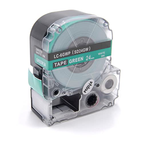 vhbw Schriftband Kassette Patrone 24mm kompatibel mit Epson LabelWorks LW-1000P, LW-600P Ersatz für LC-6GWP, SD24GW. von vhbw
