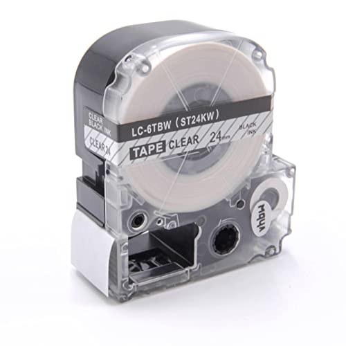 vhbw Schriftband Kassette Patrone 24mm kompatibel mit Epson LabelWorks LW-1000P, LW-600P Ersatz für LC-6TBW, ST24KW. von vhbw