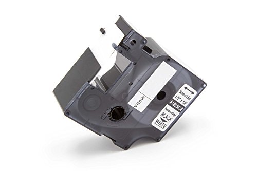 vhbw Schriftband-Kassette kompatibel mit Dymo RhinoPro 6000, 5000, 3000, ILP 219 Etiketten-Drucker 24mm Schwarz auf Weiß, Vinyl von vhbw