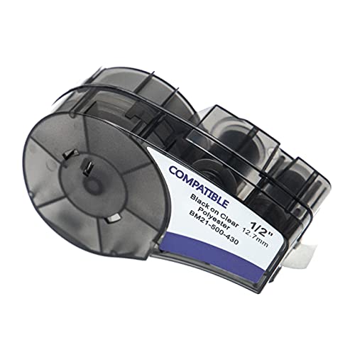 vhbw Schriftband-Kassette kompatibel mit Brady BMP21, BMP21-LAB, BMP21-PLUS, ID PAL, LABPAL Etiketten-Drucker 12,7mm Schwarz auf Transparent vhbw Schriftband-Kassette kompatibel mit Brady BMP21, BMP21-LAB, BMP21-PLUS, ID PAL, LABPAL Etiketten-Drucker 12,7mm Schwarz auf Transparent von vhbw