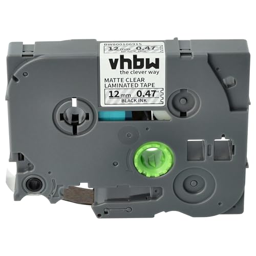 vhbw Schriftband-Kassette kompatibel mit Brother PT H107B, H101TB, H105, H108, H105VP Etiketten-Drucker 8m x 12mm Schwarz auf Matt-Transparent vhbw Schriftband-Kassette kompatibel mit Brother PT H107B, H101TB, H105, H108, H105VP Etiketten-Drucker 8m x 12mm Schwarz auf Matt-Transparent von vhbw