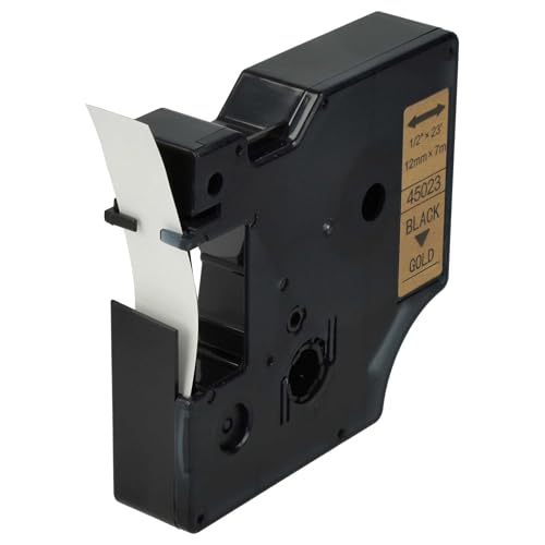 vhbw Schriftband-Kassette kompatibel mit Dymo 5000, 2000, 5500, 1000+, 1000, 4500, 3500 Etiketten-Drucker 7m x 12mm Schwarz auf Gold vhbw Schriftband-Kassette kompatibel mit Dymo 5000, 2000, 5500, 1000+, 1000, 4500, 3500 Etiketten-Drucker 7m x 12mm Schwarz auf Gold von vhbw