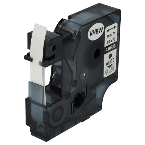 vhbw Schriftband-Kassette kompatibel mit Dymo 1000, 1000+, 2000, 3500, 4500, 5000, 5500 Etiketten-Drucker 9mm Weiß auf Transparent vhbw Schriftband-Kassette kompatibel mit Dymo 1000, 1000+, 2000, 3500, 4500, 5000, 5500 Etiketten-Drucker 9mm Weiß auf Transparent von vhbw