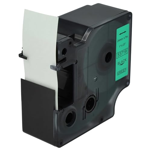 vhbw Schriftband-Kassette kompatibel mit Dymo LabelWriter Duo, Duo 400, Duo 450 Etiketten-Drucker 24mm Schwarz auf Grün vhbw Schriftband-Kassette kompatibel mit Dymo LabelWriter Duo, Duo 400, Duo 450 Etiketten-Drucker 24mm Schwarz auf Grün von vhbw