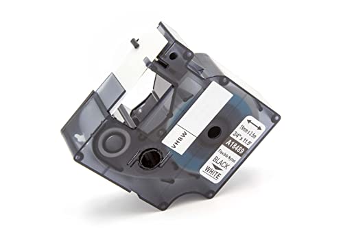 vhbw Schriftband-Kassette kompatibel mit Dymo Rhino 4200, 5000, 5200, 6000, 1000, 3000 Etiketten-Drucker 19mm Schwarz auf Weiß, Nylon von vhbw