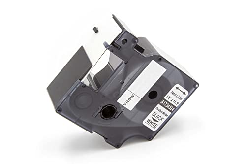 vhbw Schriftband-Kassette kompatibel mit Dymo RhinoPro 6000, 5000, 3000, ILP 219 Etiketten-Drucker 3,5m x 24mm Schwarz auf Weiß, Nylon von vhbw
