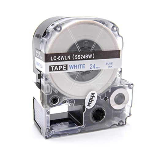 vhbw Schriftband-Kassette kompatibel mit Epson LabelWorks LW-1000P, LW-600P Etiketten-Drucker 24mm Blau auf Weiß von vhbw